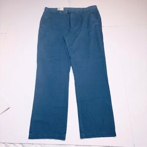 Biltmore Men’s Chino Blue Cotton Pants Size 38x32 New With Tags Flat Front